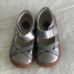Livie & Luca Silver Dress Shoes with Cross-Strap Design